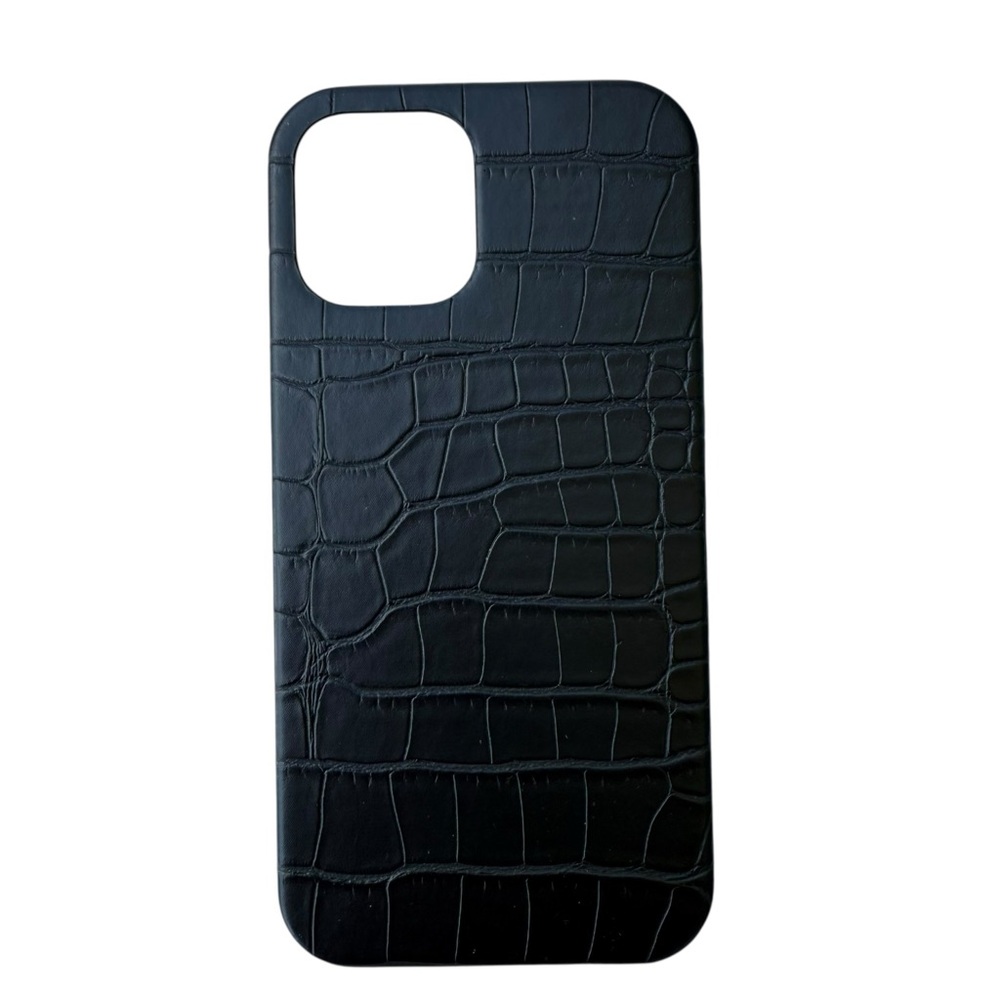 Chic Geek IPhone 12 Pro Max Black Crocodile‎ Pattern Phone Case